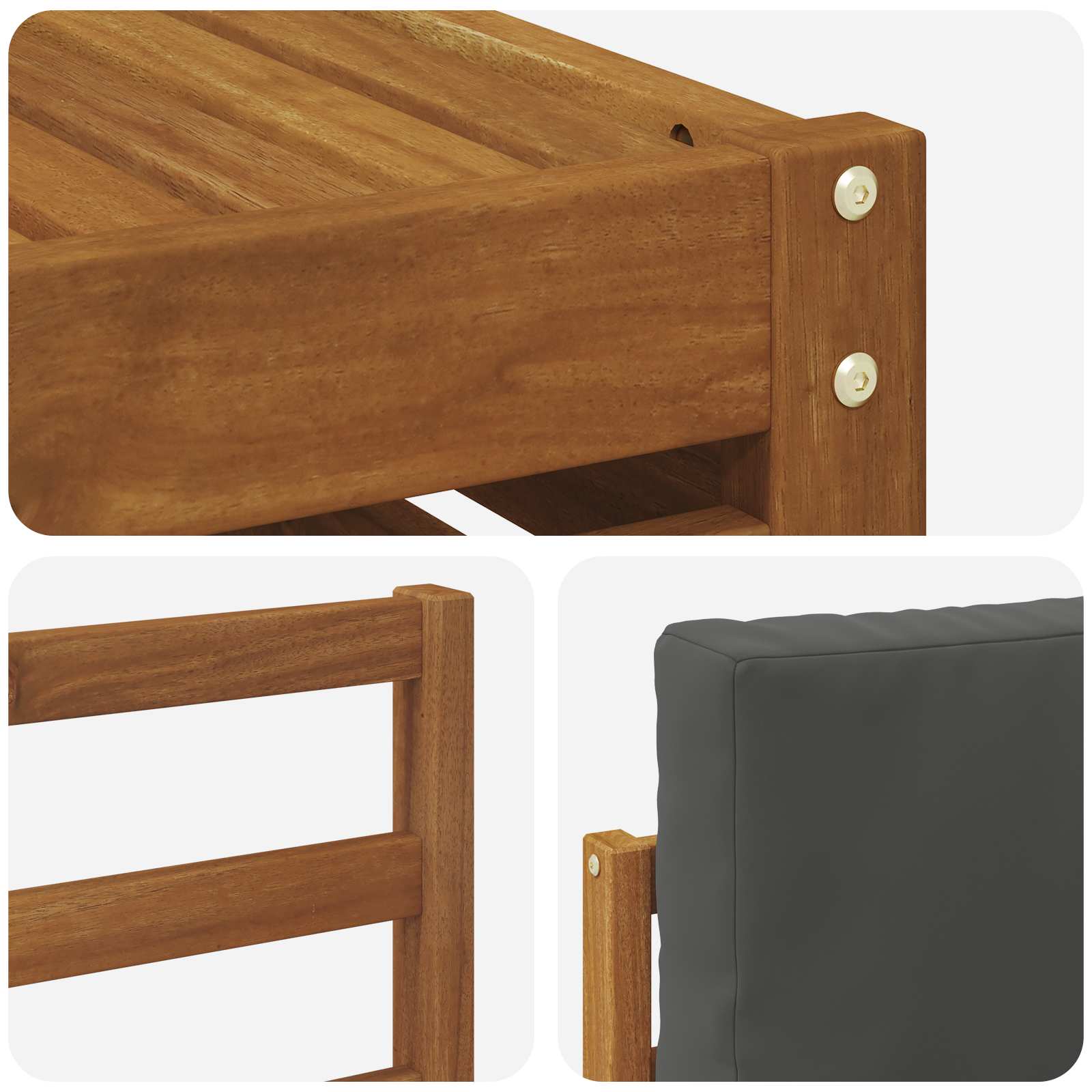 Set di divani da esterno con cuscino 8 pcs Naturale e Antracite | homemem39