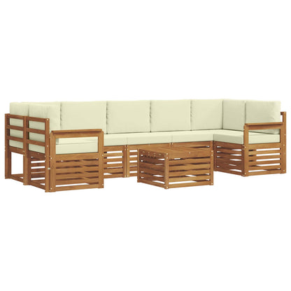 Set di divani da esterno con cuscino 8 pcs Naturale e Crema | homemem39