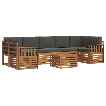 Set di divani da esterno con cuscino 8 pcs Naturale e Antracite
