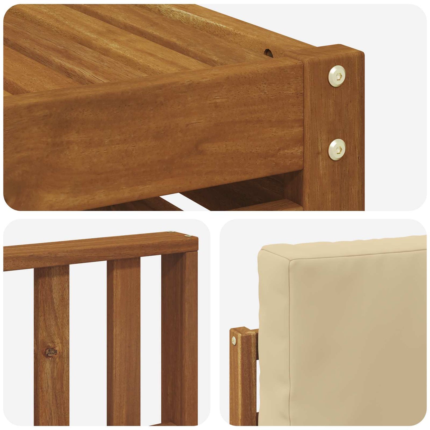 Set di divani da esterno con cuscino 8 pcs Naturale e Beige | homemem39