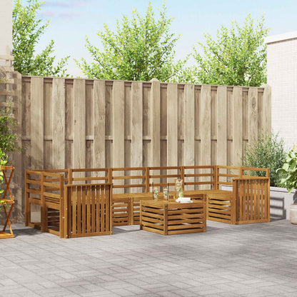 Set divani 8 pcs Naturale Legno di Acacia Massello | homemem39