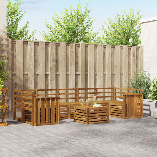 Set divani 8 pcs Naturale Legno di Acacia Massello | homemem39
