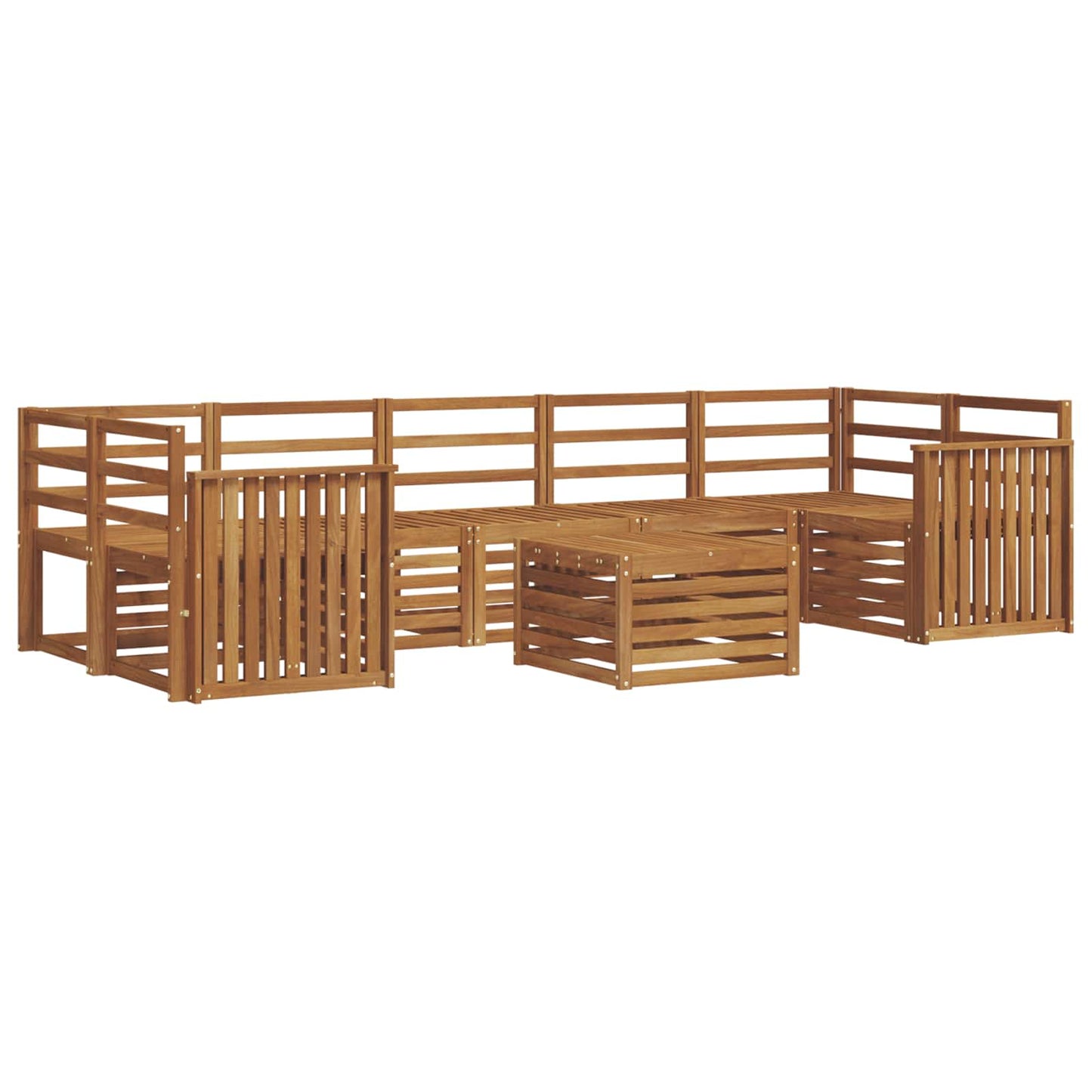 Set divani 8 pcs Naturale Legno di Acacia Massello | homemem39