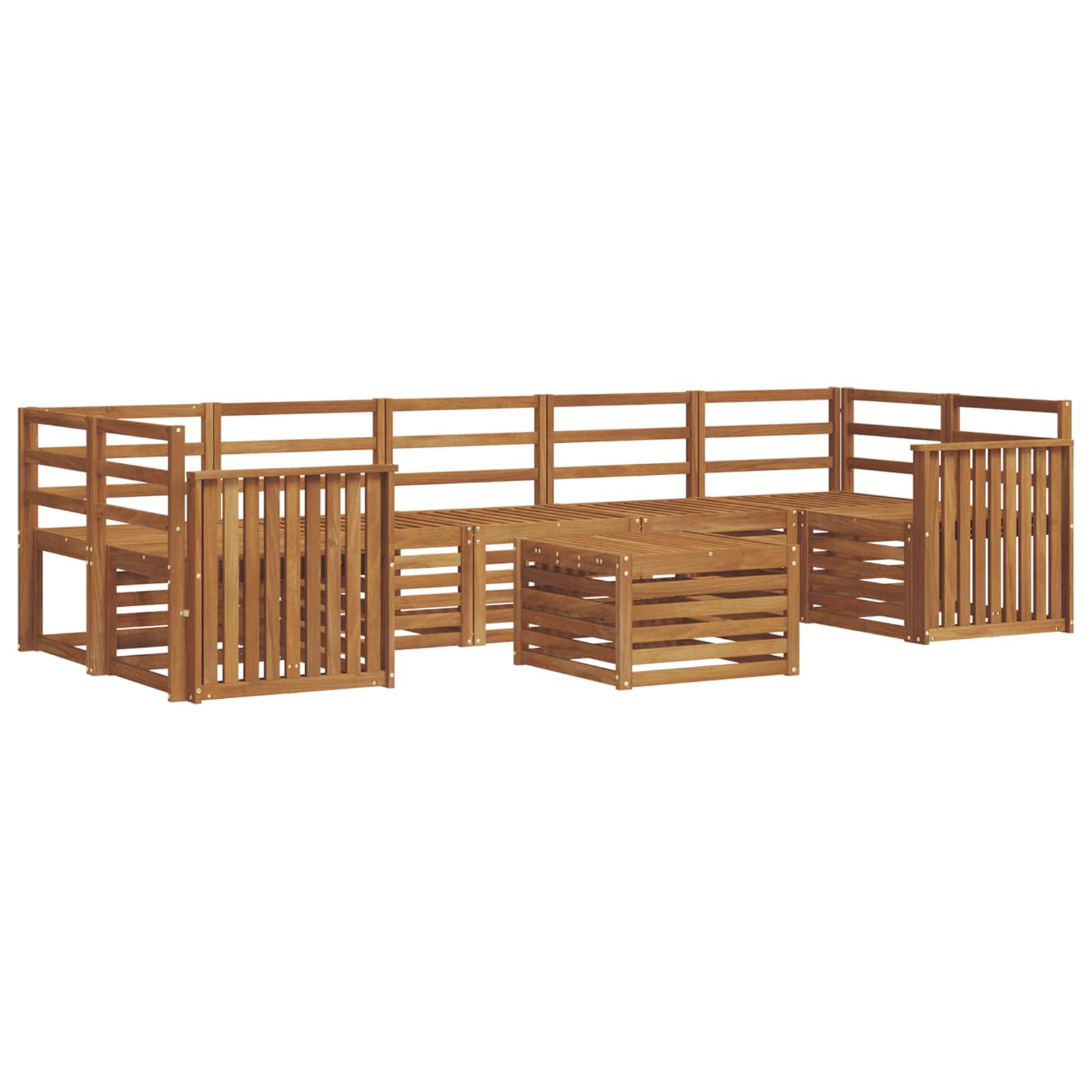 Set divani 8 pcs Naturale Legno di Acacia Massello | homemem39