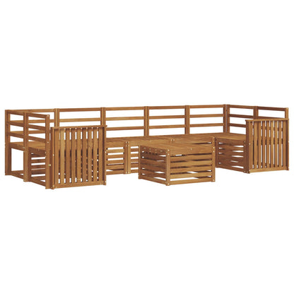 Set divani 8 pcs Naturale Legno di Acacia Massello