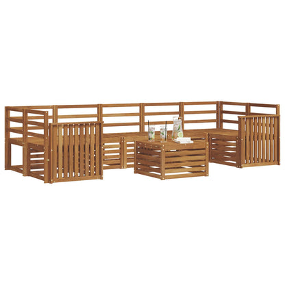 Set divani 8 pcs Naturale Legno di Acacia Massello | homemem39