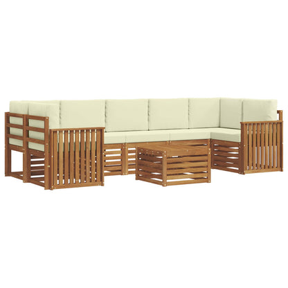 Set di divani da esterno con cuscino 8 pcs Naturale e Crema