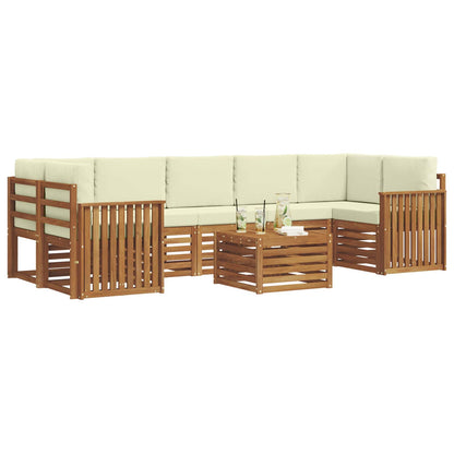 Set di divani da esterno con cuscino 8 pcs Naturale e Crema