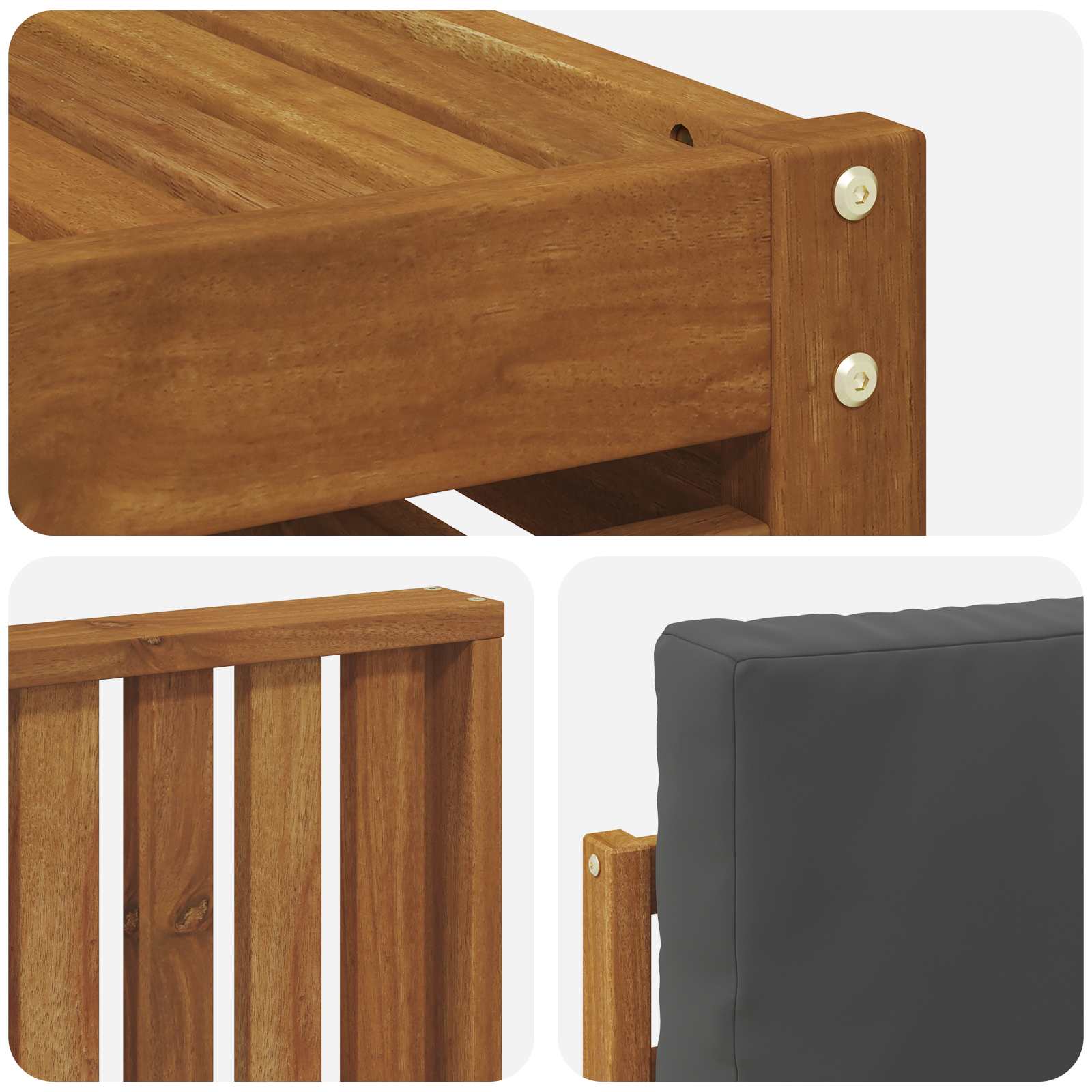 Set di divani da esterno con cuscino 8 pcs Naturale e Antracite | homemem39