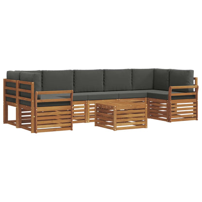 Set di divani da esterno con cuscino 8 pcs Naturale e Antracite