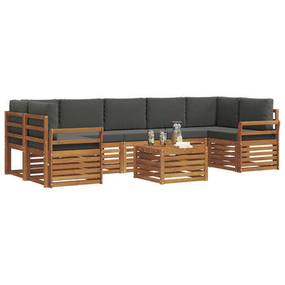 Set di divani da esterno con cuscino 8 pcs Naturale e Antracite | homemem39