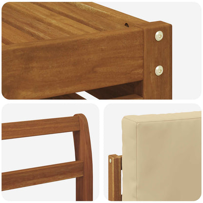 Set di divani da esterno con cuscino 8 pcs Naturale e Beige