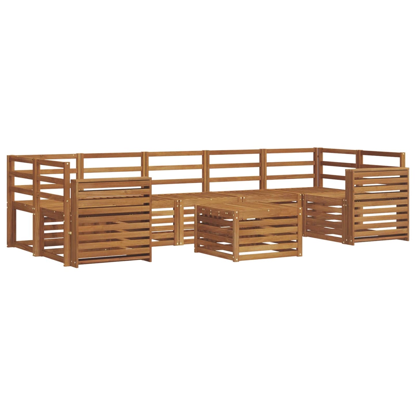 Set divani 8 pcs Naturale Legno di Acacia Massello