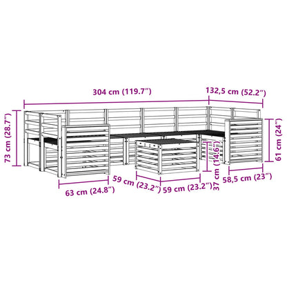 Set divani 8 pcs Naturale Legno di Acacia Massello