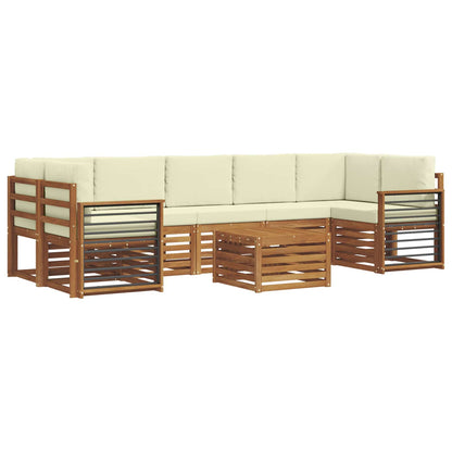 Set di divani da esterno con cuscino 8 pcs Naturale e Crema | homemem39