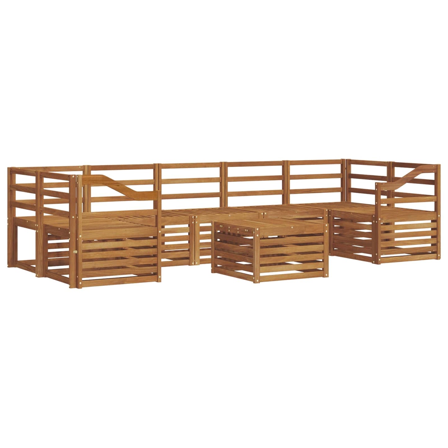 Set divani 8 pcs Naturale Legno di Acacia Massello | homemem39