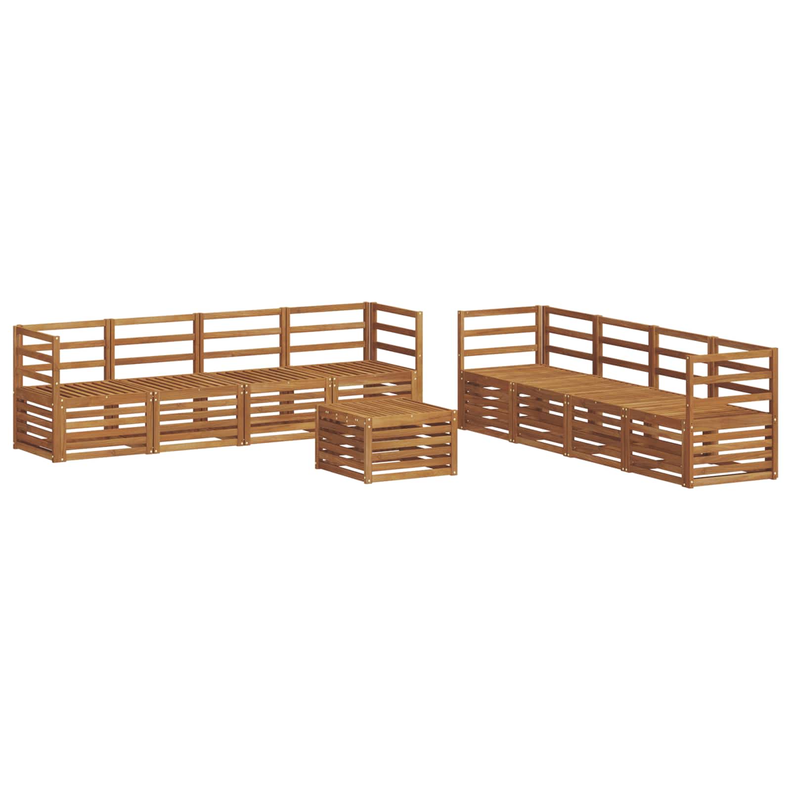 Set divani 9 pcs Naturale Legno di Acacia Massello | homemem39