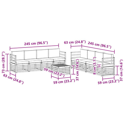 Set divani con cuscino 9 pcs Grigio Naturale e Chiaro | homemem39