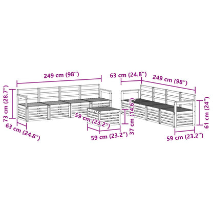 Set divani 9 pcs Naturale Legno di Acacia Massello
