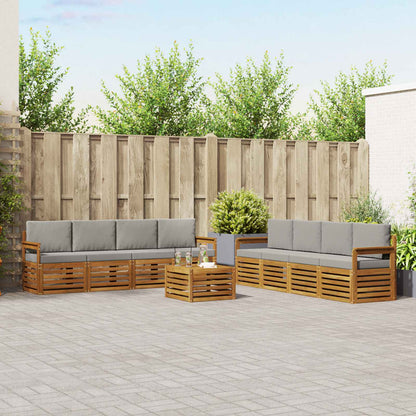 Set divani con cuscino 9 pcs Grigio Naturale e Chiaro | homemem39