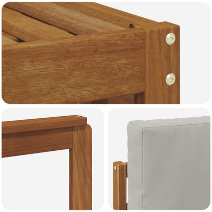 Set divani 9 pcs Naturale e Antracite Legno di Acacia Massello | homemem39