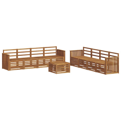 Set divani 9 pcs Naturale Legno di Acacia Massello