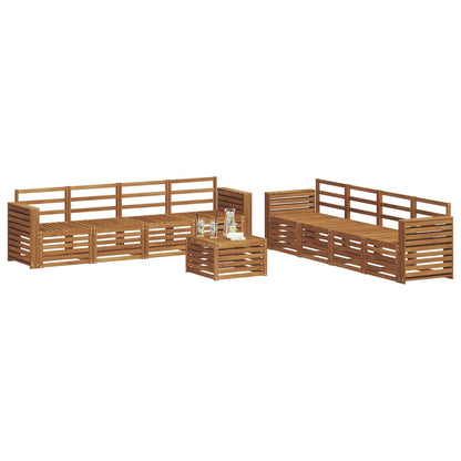 Set divani 9 pcs Naturale Legno di Acacia Massello | homemem39