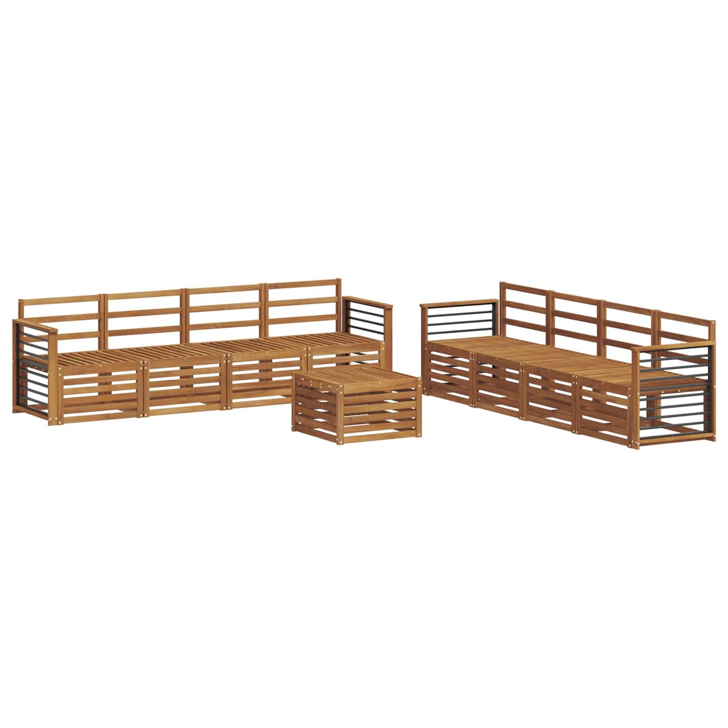 Set divani 9 pcs Naturale Legno di Acacia Massello | homemem39