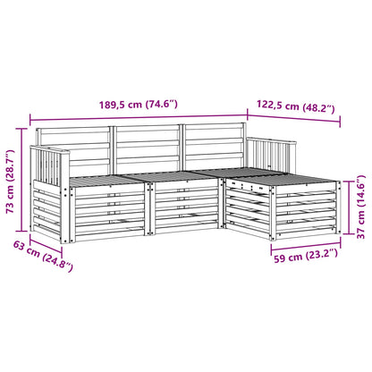 Set di divani da esterno 4 pcs Naturale | homemem39