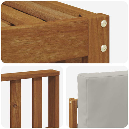 Set di divani da esterno 4 pcs Grigio Naturale e Chiaro | homemem39