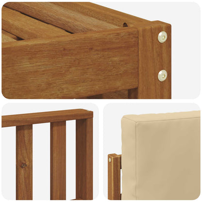 Set di divani da esterno con cuscino 4 pcs Naturale e Beige | homemem39