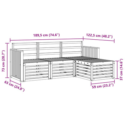 Set di divani da esterno 4 pcs Naturale