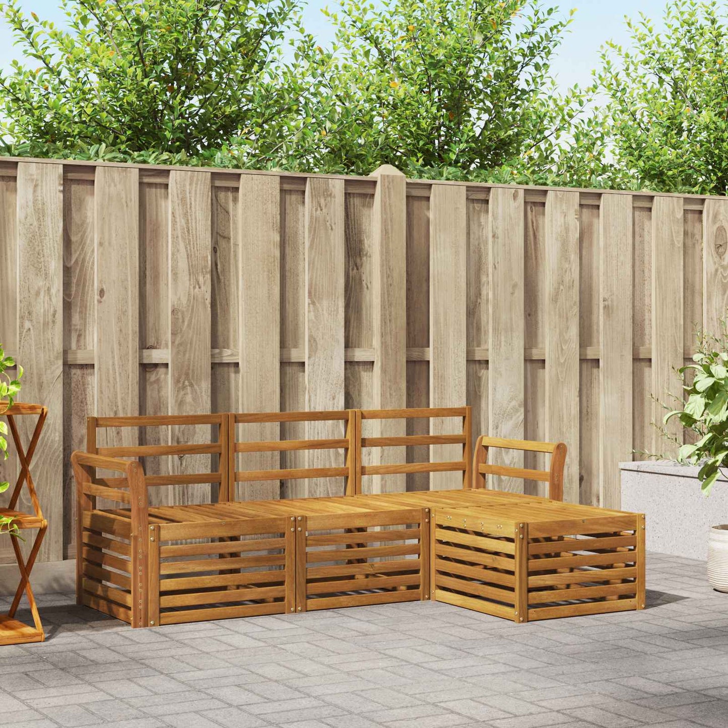 Set di divani da esterno 4 pcs Naturale