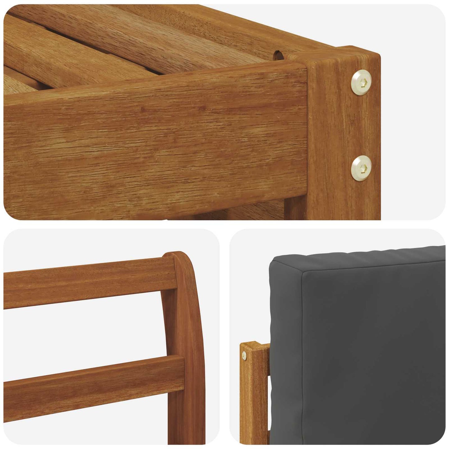 Set di divani da esterno con cuscino 4 pcs Naturale e Antracite