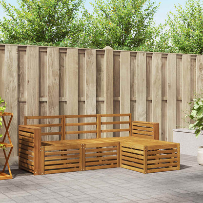 Set di divani da esterno 4 pcs Naturale