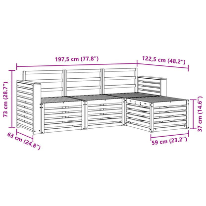 Set di divani da esterno 4 pcs Naturale | homemem39