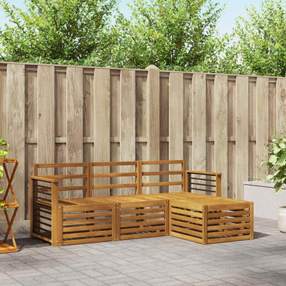 Set divani 4 pcs Naturale Legno di Acacia Massello