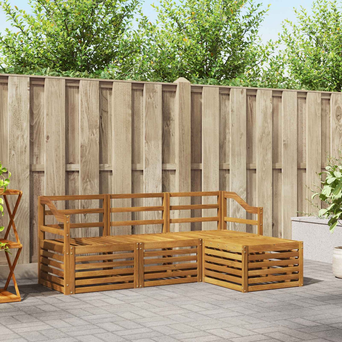 Set di divani da esterno 4 pcs Naturale