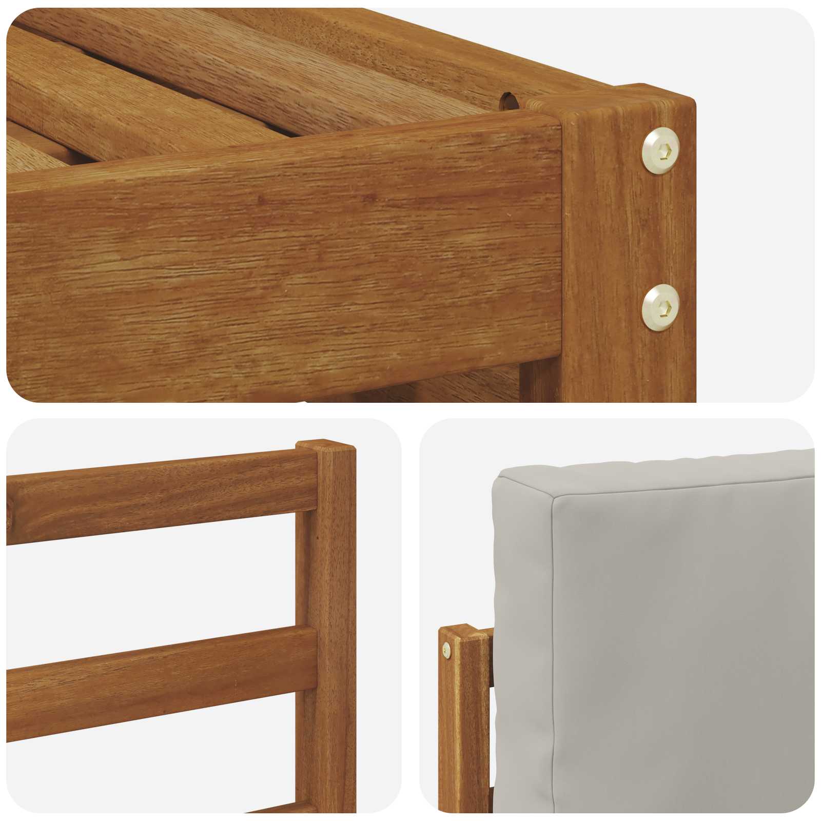 Set di divani da esterno 5 pcs Grigio Naturale e Chiaro | homemem39