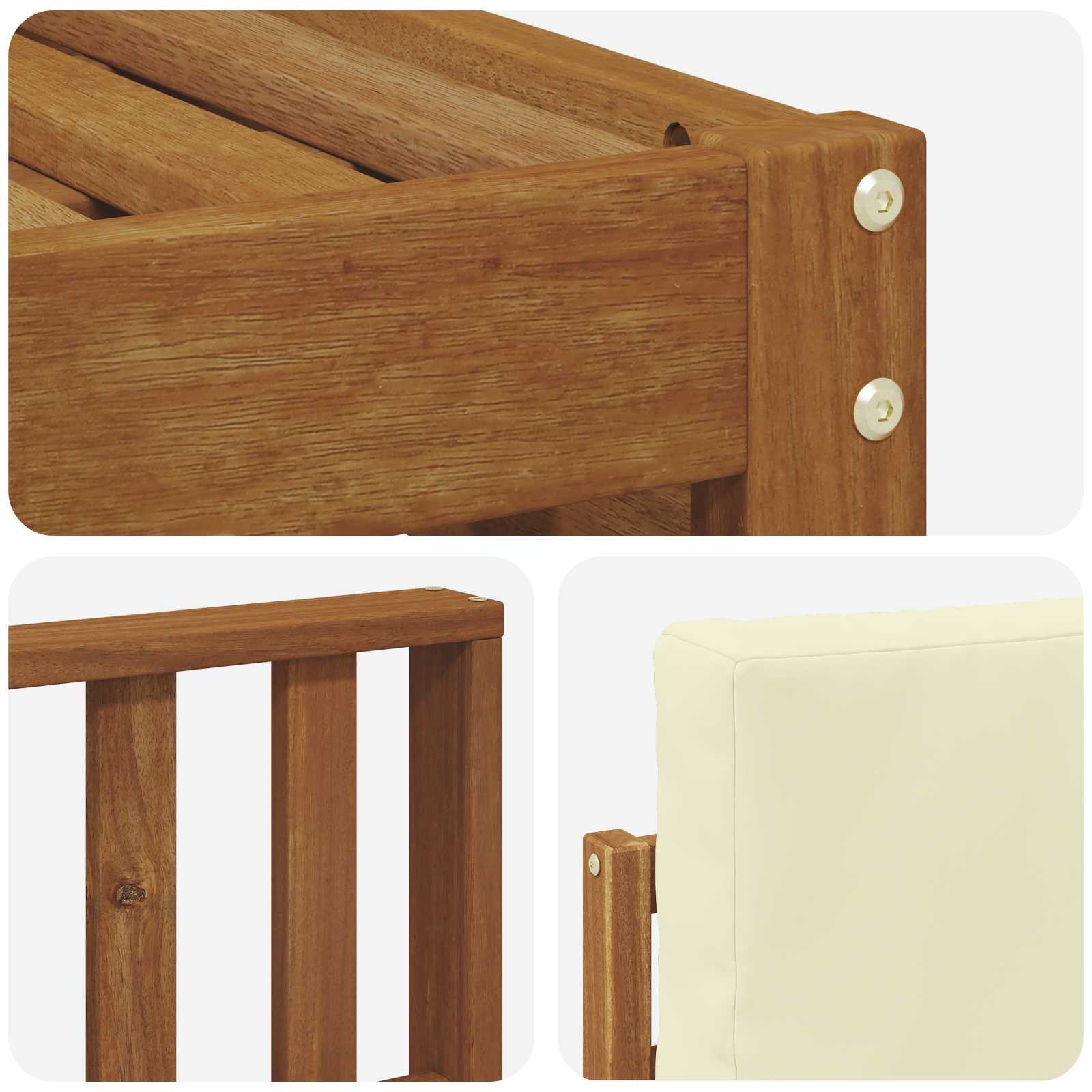 Set di divani da esterno con cuscino 5 pcs Naturale e Crema | homemem39