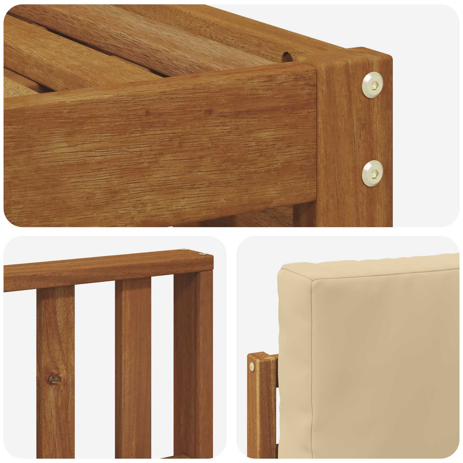 Set di divani da esterno con cuscino 5 pcs Naturale e Beige | homemem39