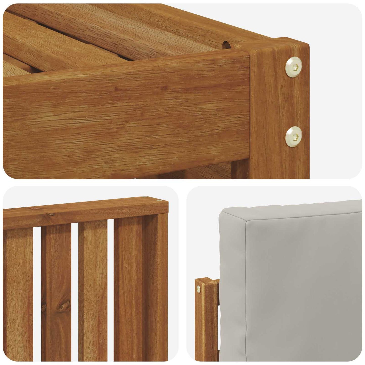 Set di divani da esterno 5 pcs Grigio Naturale e Chiaro | homemem39