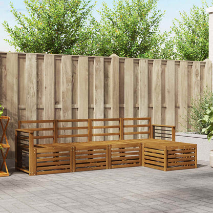 Set divani 5 pcs Naturale Legno di Acacia Massello