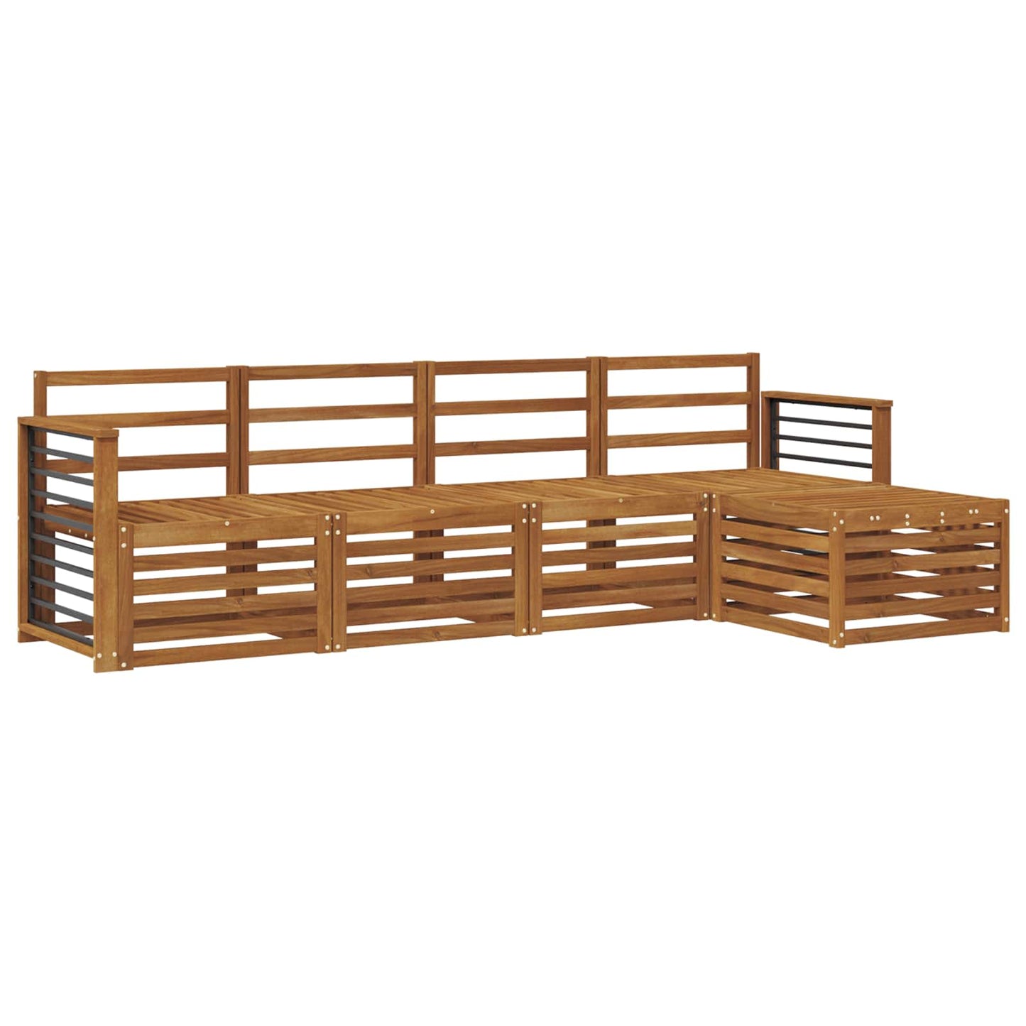 Set divani 5 pcs Naturale Legno di Acacia Massello | homemem39