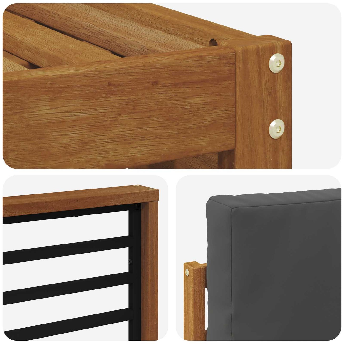 Set di divani da esterno con cuscino 5 pcs Naturale e Antracite