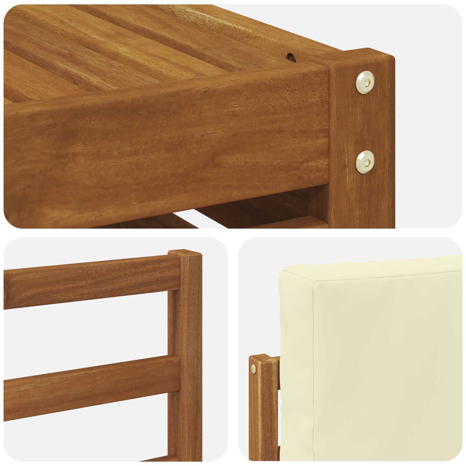 Set di divani da esterno con cuscino 6 pcs Naturale e Crema | homemem39