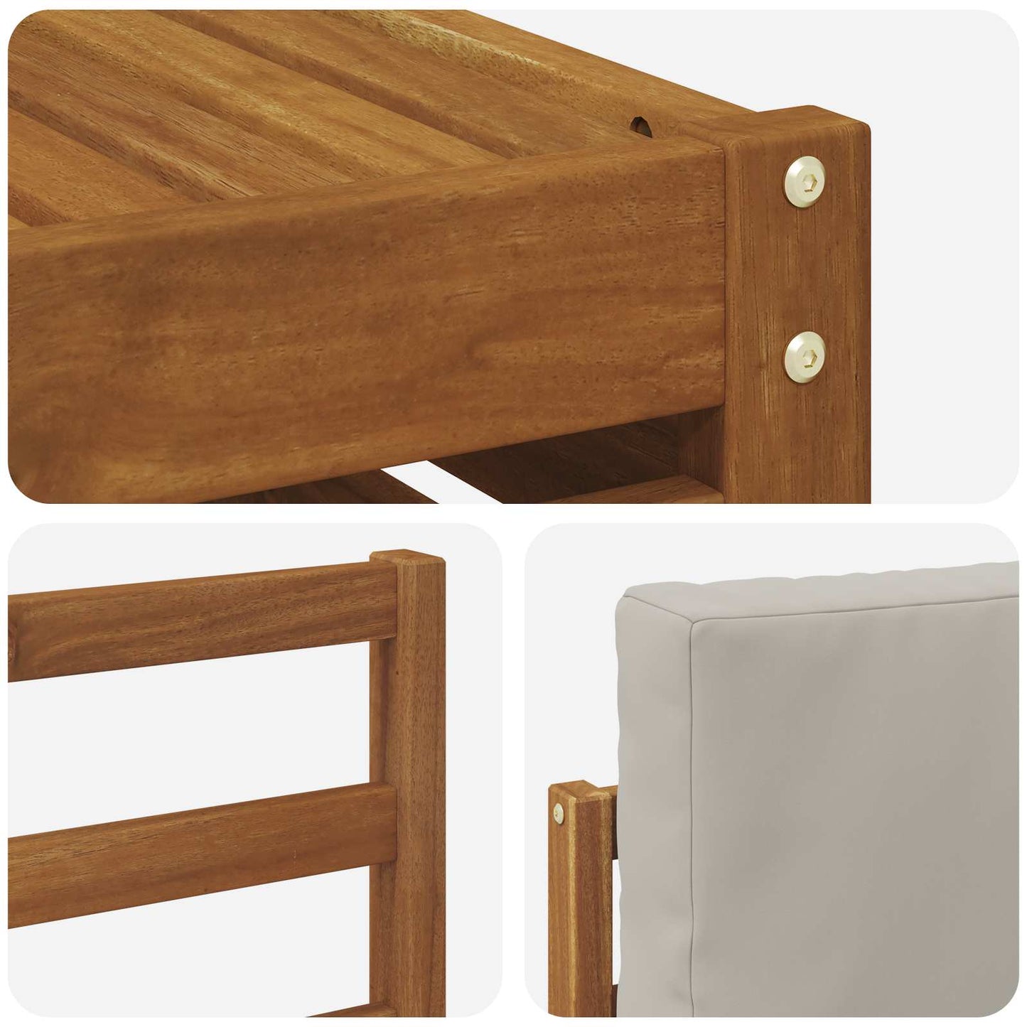 Set di divani da esterno 6 pcs Grigio Naturale e Chiaro