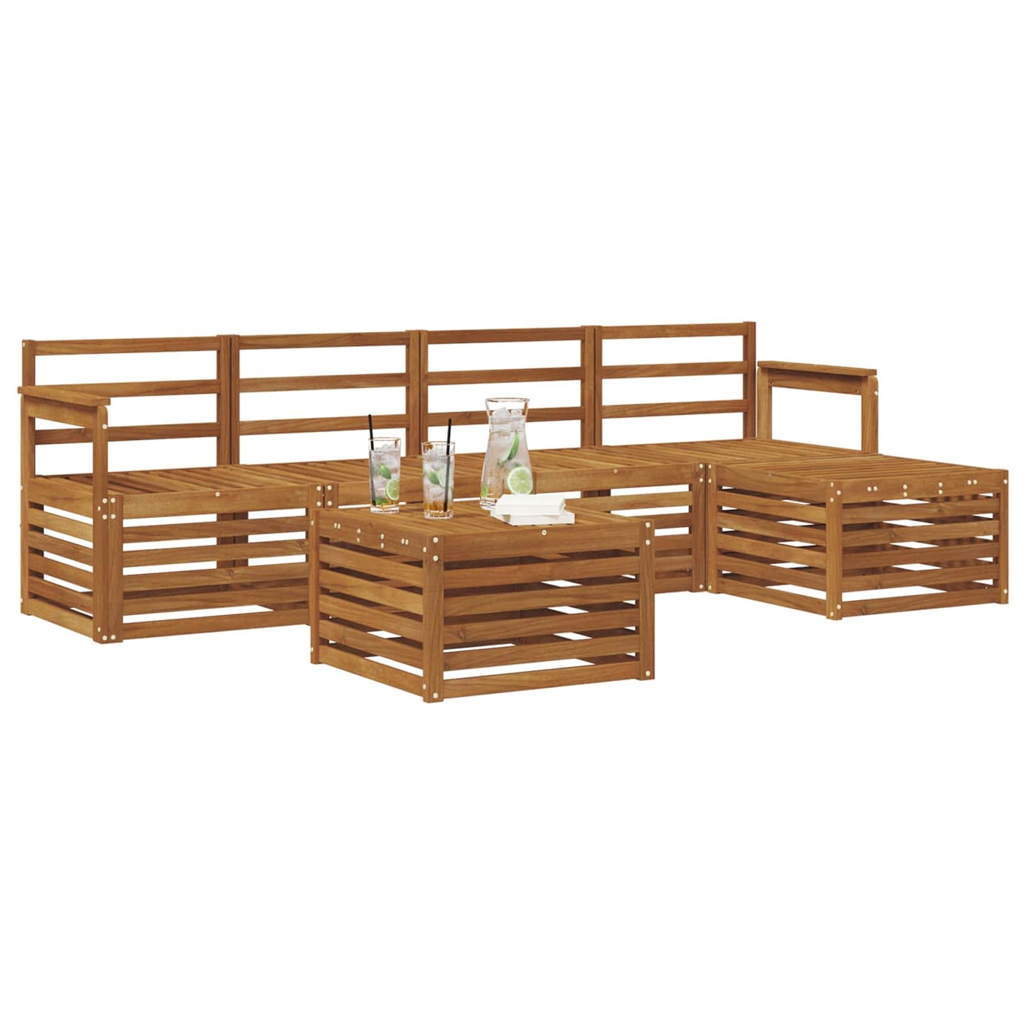 Set di divani da esterno 6 pcs Naturale | homemem39