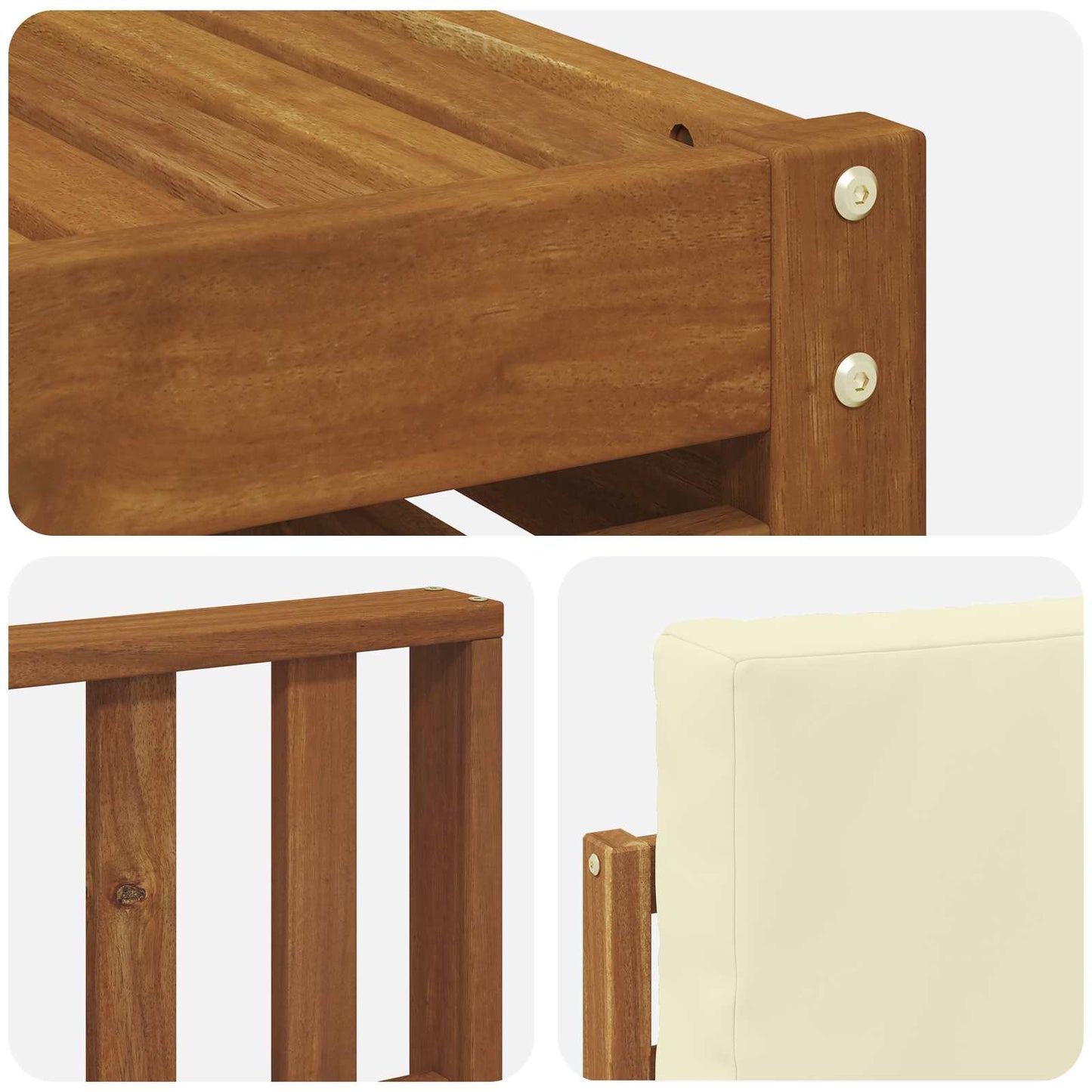 Set di divani da esterno con cuscino 6 pcs Naturale e Crema