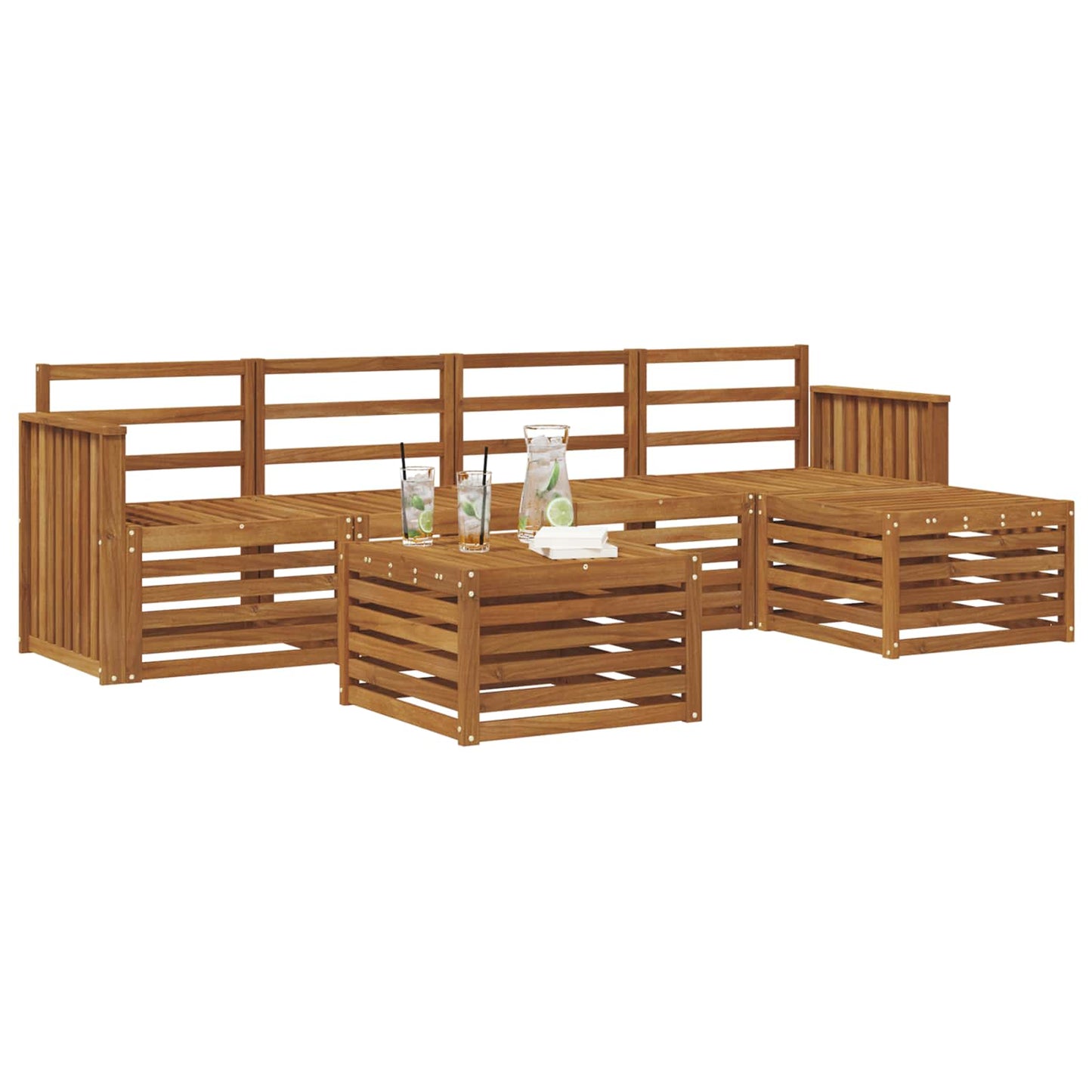 Set di divani da esterno 6 pcs Naturale
